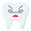 angry, emoji, emoticon, face, tooth 