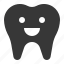 dental, emoji, emoticon, face, smile, tooth 