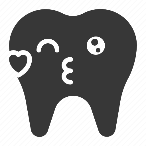 Dental, emoji, emoticon, face, kiss, tooth icon - Download on Iconfinder