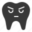 angry, dental, emoji, emoticon, face, tooth 