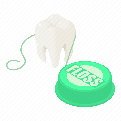 Care, cartoon, clean, dental, floss, isometric, tooth icon - Download on Iconfinder