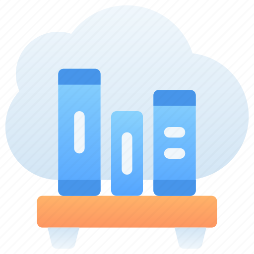 Online library, library, books, cloud, server, e-learning, education icon - Download on Iconfinder