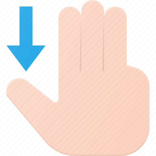 Down, finger, gesture, hand, scroll, swipe, touch icon - Download on Iconfinder