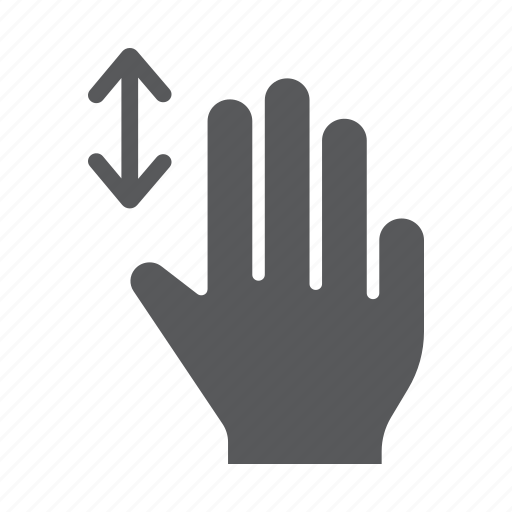 Finger, gesture, hand, scroll, three, touch, vertical icon - Download on Iconfinder