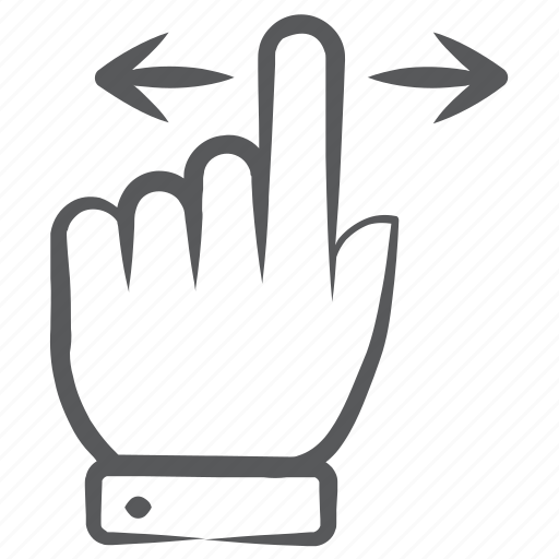 Finger pointer, finger swipe, hand gesture, left right swipe, touch gesture icon - Download on Iconfinder