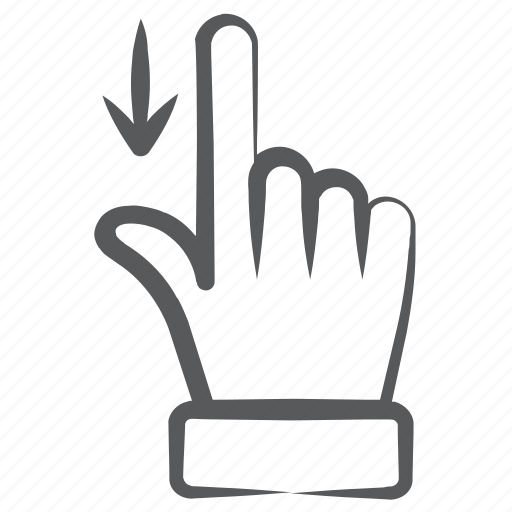 Down scroll, finger pointer, finger touch, hand flick, hand gesture icon - Download on Iconfinder
