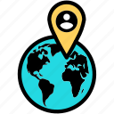 map, navigation, pin, globe, location