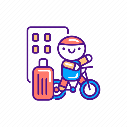Bike, city, cute, girl, kawaii, tourism icon - Download on Iconfinder