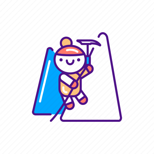 Cute, girl, kawaii, rock climbing, tourism icon - Download on Iconfinder