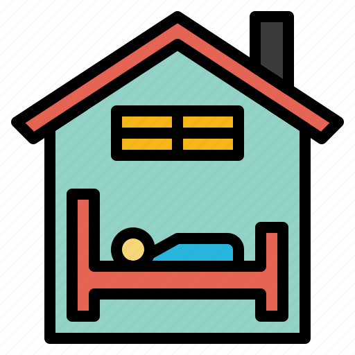 Guesthouse, accommodation, lodging, bed, house, property, apartment icon - Download on Iconfinder