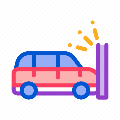 Accident, auto, car, crash, wall icon - Download on Iconfinder