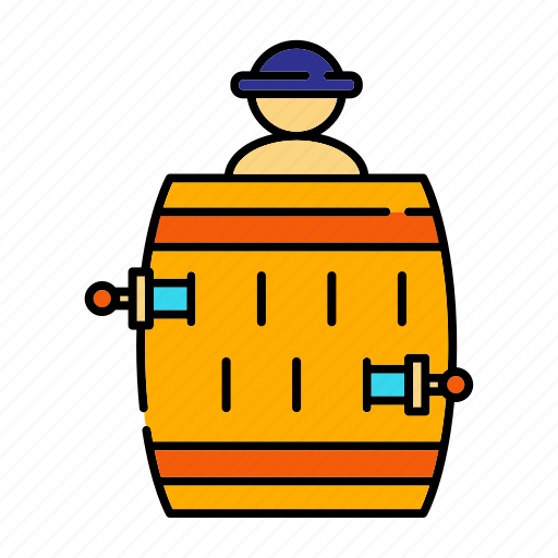 Barrel, luck, pop-up pirate, stab, toy icon - Download on Iconfinder