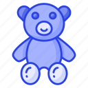 teddy, bear, childhood, toy, plaything, carton, stuffed