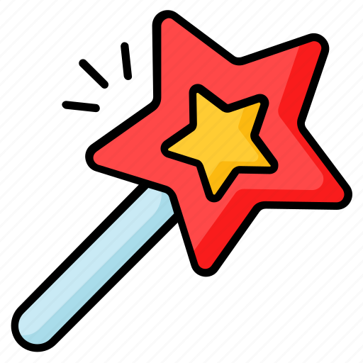 Magic, wand, stick, rod, star, toy, plaything icon - Download on Iconfinder