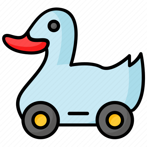 Duck, toy, wheel, animal, plaything, baby, duckling icon - Download on Iconfinder