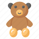 teddy, bear, childhood, toy, plaything, carton, stuffed