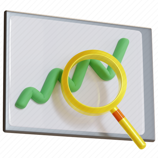 Trading, magnifying, glass, tablet, trends, searching, chart icon - Download on Iconfinder