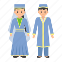 traditional dress, uzbekistan people, uzbeks, outfit, scarf, male, female
