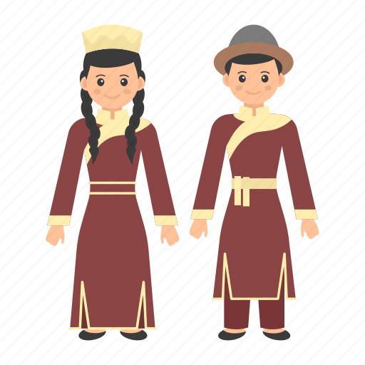 Traditional dress, mangolian, people, male, female, woman, deel icon - Download on Iconfinder