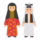 traditional dress, bahrain, people, male, female, thobe