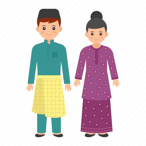 Traditional Dress Malaysian People Male Female Woman Baju Kurung