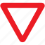 attention, give way, sign, signal, traffic, triangle 