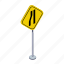arrow, direction, road, traffic sign, transportation, turn, warning 