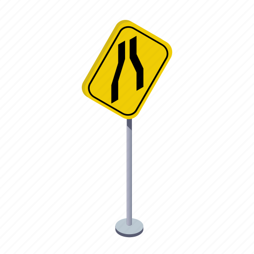 Arrow, lane, road, traffic sign, transportation, turn, warning icon - Download on Iconfinder