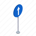 arrow, road, straight, traffic sign, transportation, turn, warning
