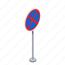 arrow, no stop, road, traffic sign, transportation, turn, warning