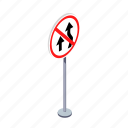 arrow, road, traffic sign, transportation, turn, warning