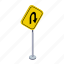 arrow, road, traffic sign, transportation, turn, u turn, warning 