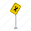 arrow, crossroads, road, traffic sign, transportation, turn, warning 
