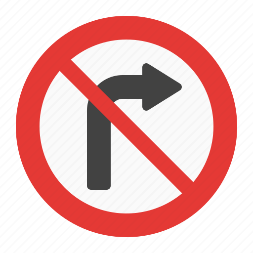 No, right, sign, traffic, turn icon - Download on Iconfinder