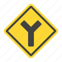 crossing, junction, sign, traffic, y