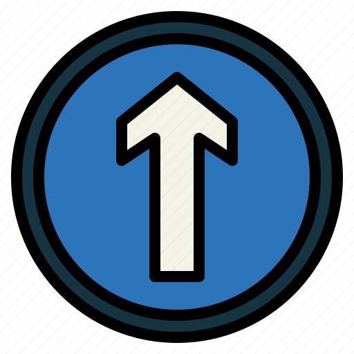 Ahead, only, signaling, road, sign, arrow, traffic sign icon - Download on Iconfinder