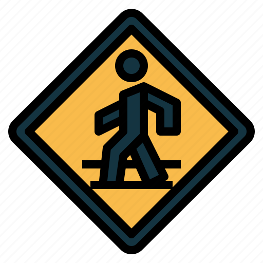 Pedestrian, crossing, signaling, road, sign, notice, traffic sign icon - Download on Iconfinder
