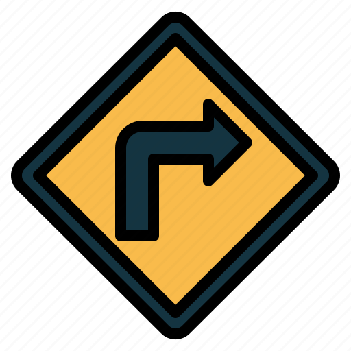 Turn, right, signaling, road, sign, arrow, traffic sign icon - Download on Iconfinder