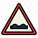 uneven, road, traffic, signaling, sign, notice, traffic sign
