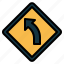 left, curve, signaling, road, sign, arrow, traffic sign 