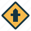 crossroads, ahead, signaling, road, sign, notice, traffic sign 