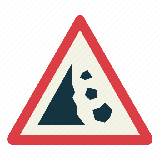 Falling, rocks, signaling, road, sign, notice, traffic sign icon - Download on Iconfinder