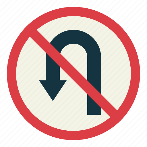 Signaling, road, sign, arrow, traffic sign, no u turn icon - Download on Iconfinder