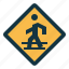pedestrian, crossing, signaling, road, sign, notice, traffic sign 