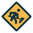 signaling, sign, notice, traffic sign, road work