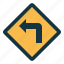 left, signaling, road, sign, arrow, traffic sign, turn left 