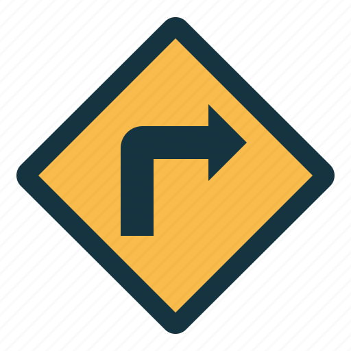 Right, signaling, road, sign, arrow, traffic sign, turn right icon - Download on Iconfinder