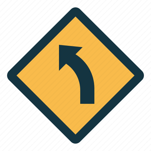 Left, signaling, road, sign, arrow, traffic sign, left curve icon - Download on Iconfinder