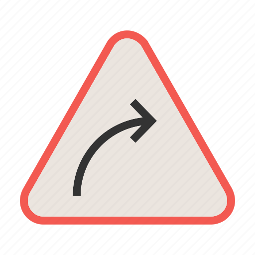 Arrow, curve, hazard, highway, right, safety, sign icon - Download on Iconfinder
