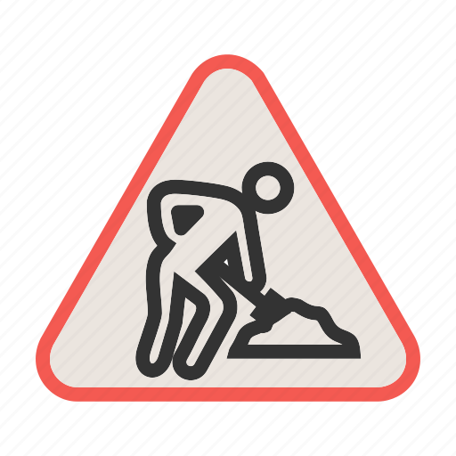 Construction Excavation Road Safety Sign Under Warning Icon Download On Iconfinder